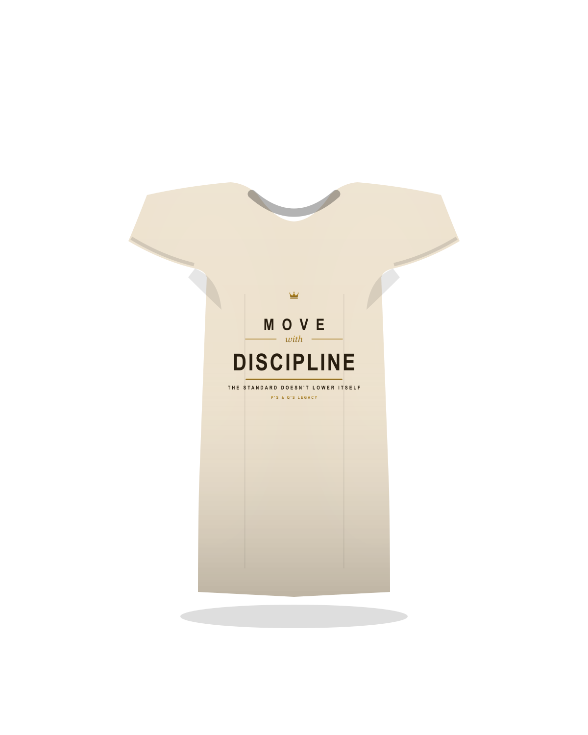 Move With Discipline Tee — Cream mockup